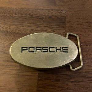 Vintage Porsche Brass Belt Buckle VTG